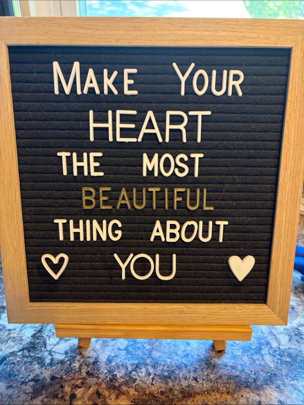 Black Felt Letter Board with Natural Wood Frame - Home Accents